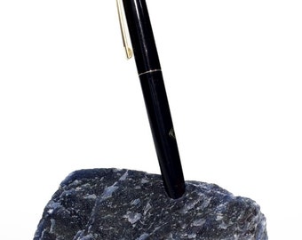 Sodalite Rough Pen Holder with Felt Base (1 Piece) Size 2 to 4 Inches Crystal Gemstone Home Decor