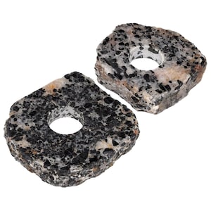 Bougeoir en quartz tourmalé (1 pièce) de 4,5 à 5 pouces, décor de pierres précieuses en cristal
