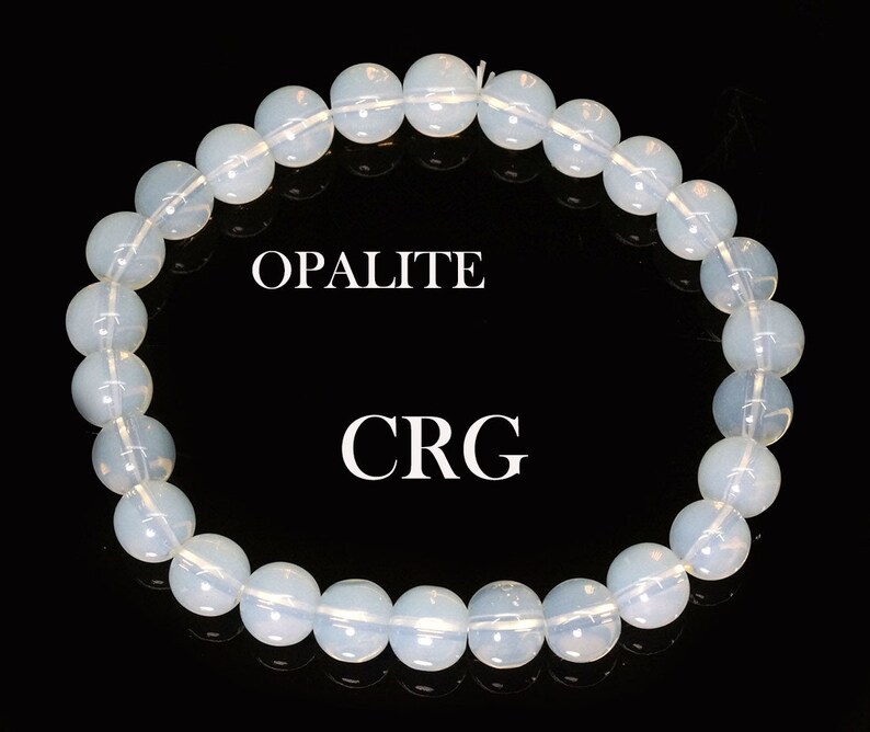 BR87DG SELECT Round 6-7mm OPALITE Beads Stretch Bracelet
