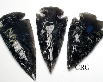 Black Obsidian Arrowhead 2"-2.5" QTY-1 (AR33DG)