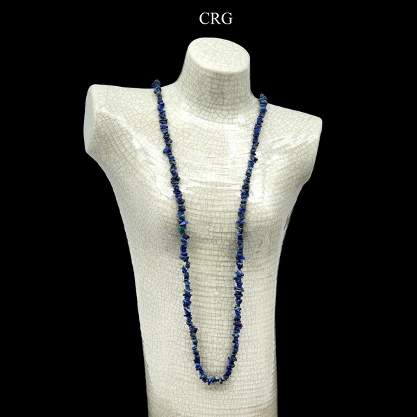 QTY 1 - Lapis Lazuli   32" 'Endless' Chip Necklace