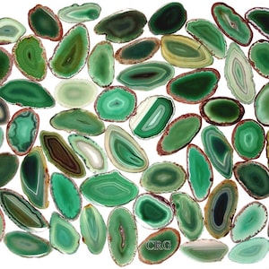 Green Agate Slice (Size #00) (1.5 to 2.5 inches) Grade A Brazilian Agate Geode Slice Wholesale Crystals