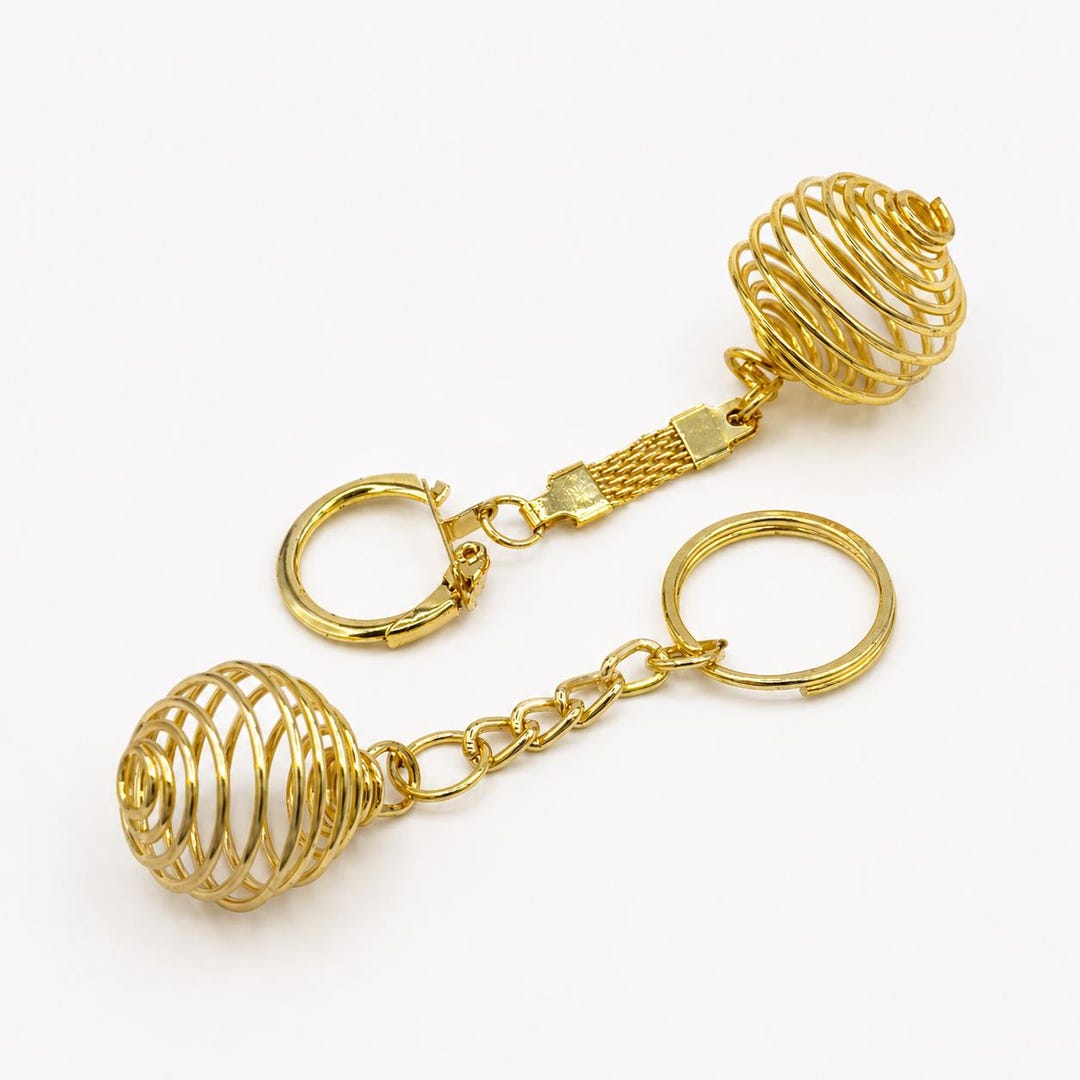 Gold Plated Spiral Cage Keychain or Charm (1.5 Inches) - Etsy