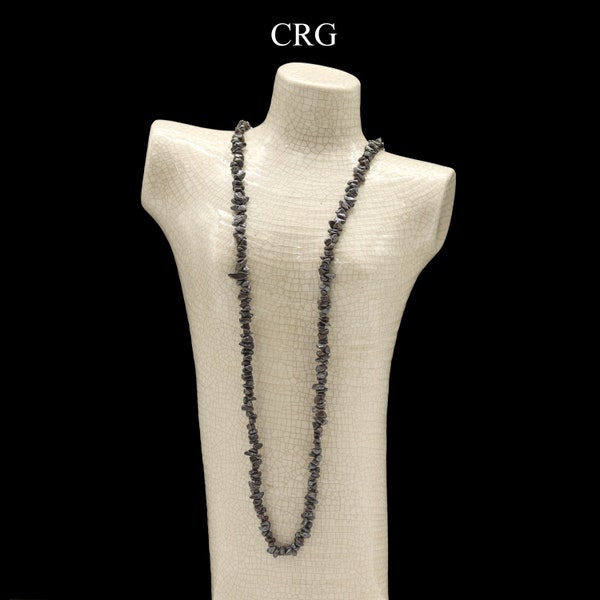 Hematite Strand Chip Necklace - 32" - QTY 1*