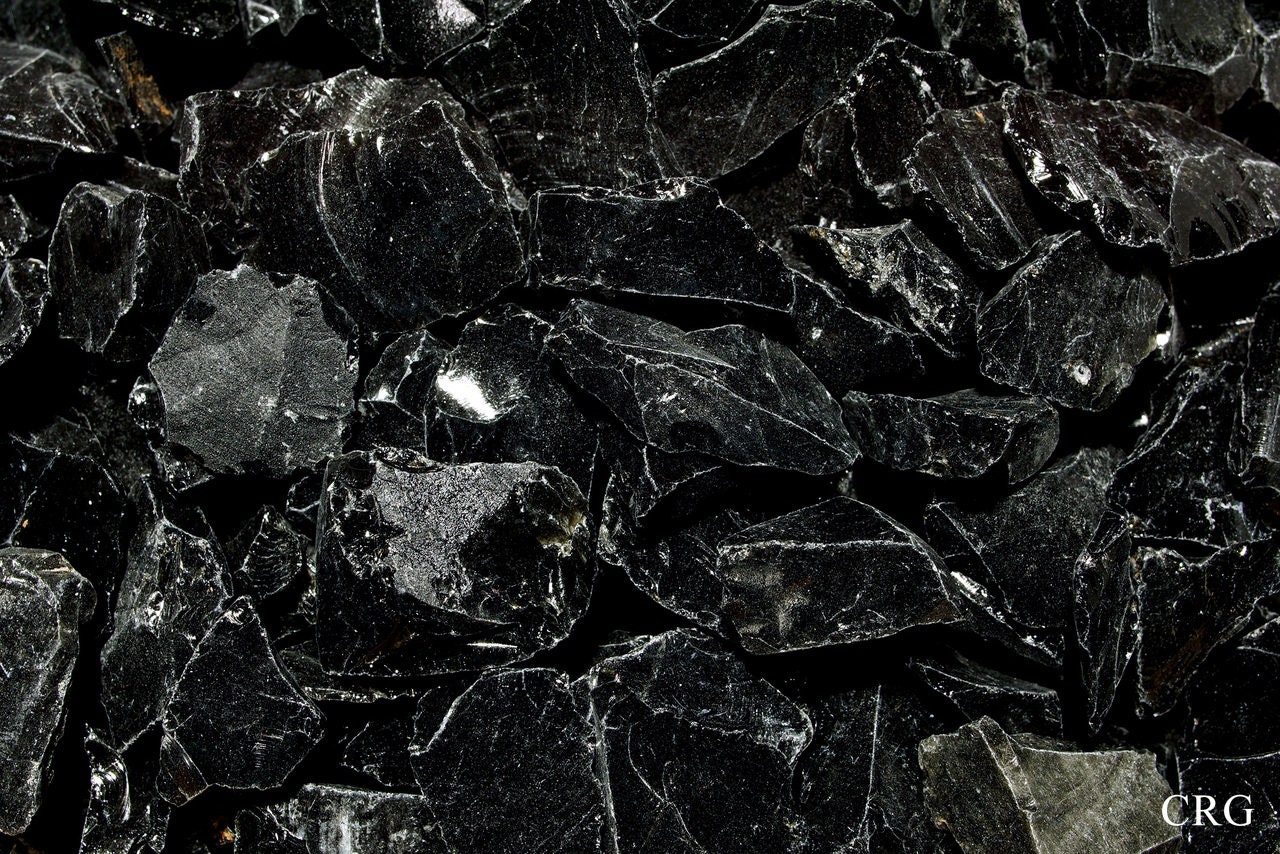 Qty-1 piece Rough Mexico Black Obsidian 1-1.5" avg