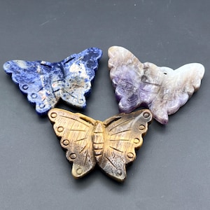 Assorted Gemstone Moth Figurines Crystal Carving Wholesale Decor Supply