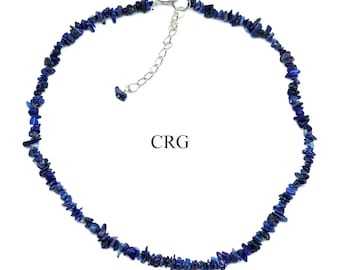 Lapis Lazuli Strand Chip Choker Necklace (16 Inches) (4 Pieces)