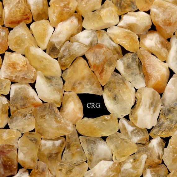 Citrine Rough (Size 30 to 60 mm) Yellow Bulk Wholesale Lot Crystals Minerals