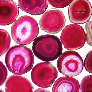 Fatia de ágata rosa (tamanho nº 4) (4 a 4,5 polegadas) Grau A Fatia de geodo de ágata brasileira Cristais de atacado