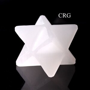 Cristal Merkaba de selenita, estrella Merkaba de 2 a 3 pulgadas, tallado en cristal de selenita pulido. imagen 2