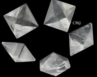 Clear Quartz Octahedron (5 Pieces) Size 25 by 35 mm Crystal Gemstone Shapes