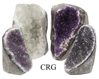 Amethyst Druzy with Polished Edges and Cut Base (1 Piece) Size 3 to 5 Inches Natural Crystal Mineral