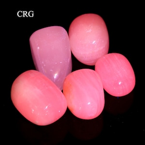 Pink Mangano Calcite Tumbled UV Reactive (1 Kilogram) Size 1 to 2 Inches Bulk Wholesale Lot Crystal Gemstone Minerals