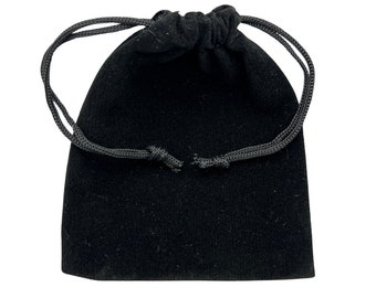 Black Plush Velvet Pouch (1 Piece) Size 3 by 4 Inches Small Deluxe Gift Bag