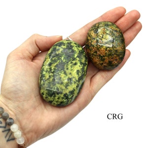 1 KILO LOT   Green Asterite Serpentine Palm Stones / Mixed image 4