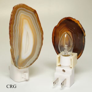 Brazilian Agate Nightlight with Bulb & Switch (1 Piece) Wholesale Crystals Assorted Colors