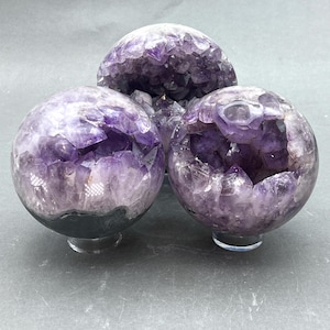 Amethyst Druzy Sphere – Large Polished Crystal Ball for Home Decor and Collectors