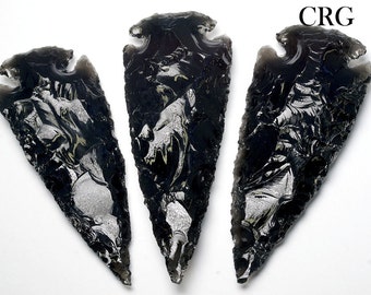 Black Obsidian Arrowhead 3"-3.5" QTY-1 (AR34DG)