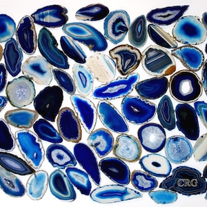 Blue Agate Slice (Size #0) (2 to 3 inches) Grade A Brazilian Agate Geode Slice Wholesale Crystals