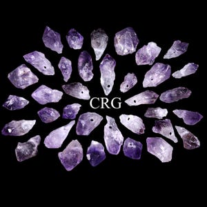 Amethyst Spitze mit gebohrtem Loch Anhänger (2,5 bis 4,5 cm) (1 Stück)