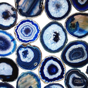 Blue Agate Slice Size #4 (4 To 4.5 Inches) (1 Piece)
