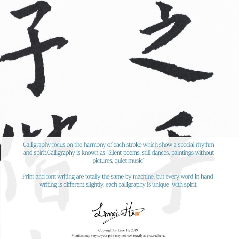 Love Poem Chinese Calligraphy/CharacterHandwritten Poem Etsy