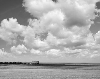 Barn, Landscape, Black and White Photography, Print
