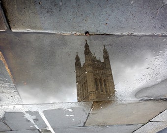 London, Parliament, England, Print, Photography, Reflection