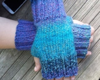 Knit Fingerless Glove Pattern - Ribbed Fingerless Glove Pattern - Fingerless Glove Pattern