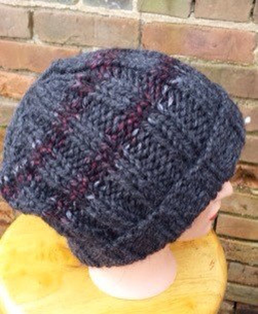 Grey Knit Slouchy Hat Slouchy Beanie Men's Knit Hat Etsy