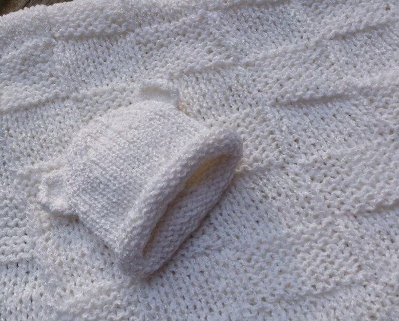 Animal Ear Baby Hats White Teddy Bear Hat Bear Beanie Infant Baby Hats Hand Knit Baby Hats Newborn Baby Hat Baby Gift