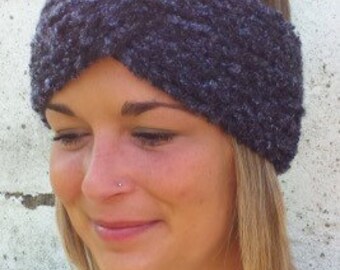 Shades of Black Knit Headband, Ear Warmers, Women's Accessories