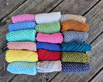 Hand Knit Washcloths, Dishcloths, Eco-Friendly Washcloths, Spa Cloths