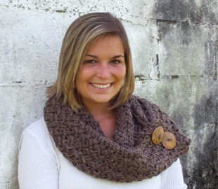 Outlander Inspired Brown Button Infinity Scarf Cowl Scarf brown Knit ...