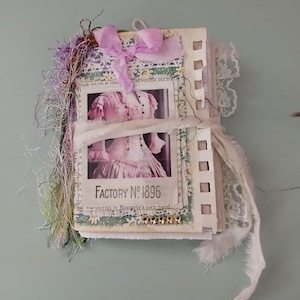 Handmade mini junk journal, 1 signature, 5&quot; x 4&quot;