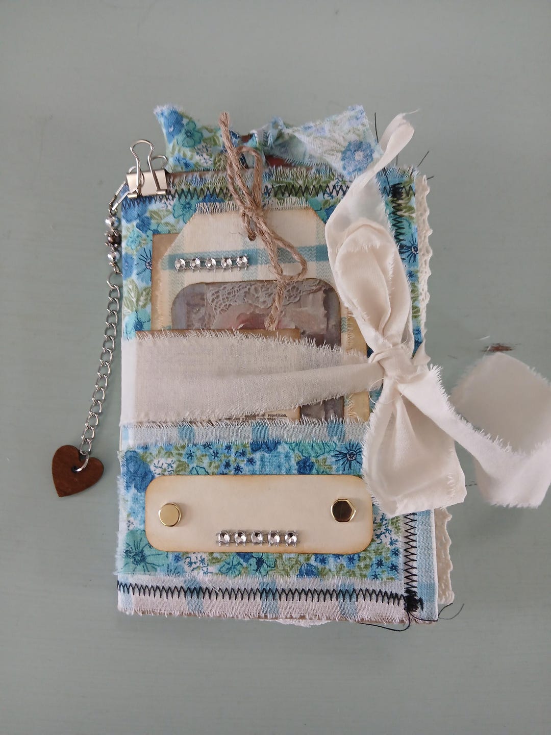 Handmade Junk Journal, Made From Brown Paper Bag, 1 Signature, 4-1/2