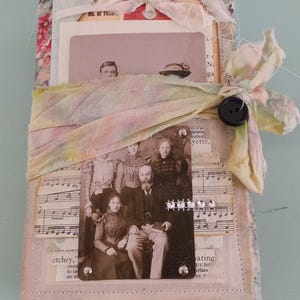 Handmade junk journal, 3 signature, 7&quot; x 4&quot; x 1-1/2&quot;