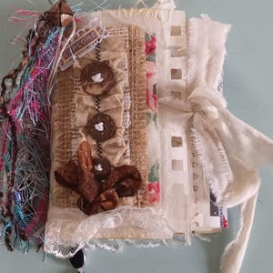 Handmade mini junk journal, 1 signature, 5&quot; x 4&quot;