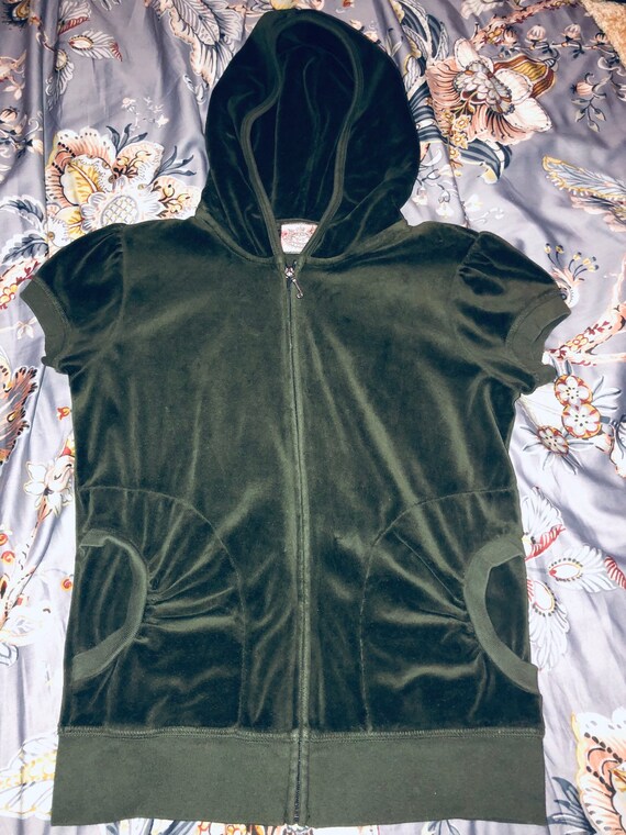 2000s army green Juicy Couture hoodie