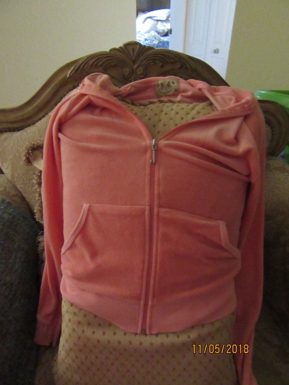 2000s orange sherbet Juicy Couture velour hoodie