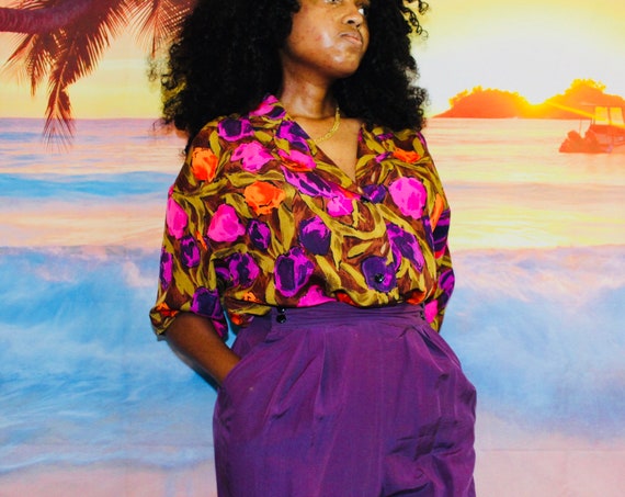 Vintage 80s Emanuel Ungaro ter two piece silk set