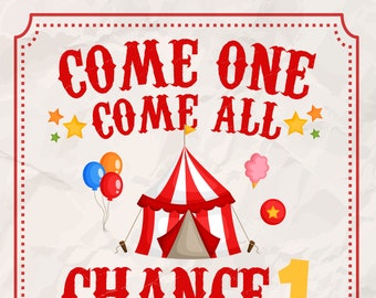 Geburtstagseinladung; Karneval Party, komm eins komm alle, Mädchen / Junge Geburtstag einladen, Zirkus Geburtstagsthema, Zirkus, Karnevals Geburtstag,