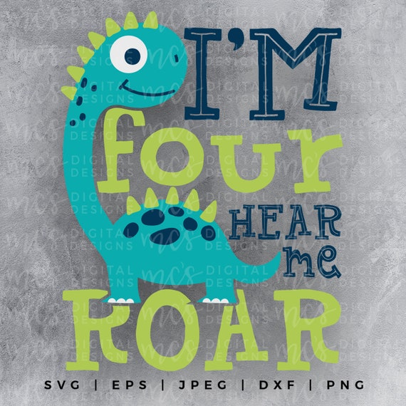 Download Digital Download Fourth Birthday Svg I M Four Hear Me Etsy