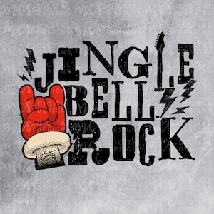 DESCARGA DIGITAL; Jingle Bell Rock, Santa Rock, Santa PNG, diseños de Jingle Bells, Navidad Png, Sublimación navideña, Navidad para niños Png