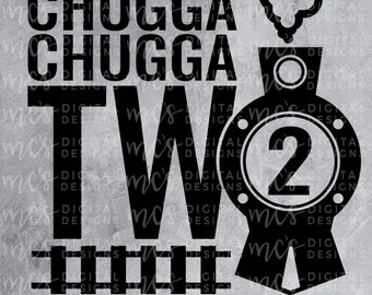 DOWNLOAD DIGITAL; Chugga Chugga Two Two, Trem svg, 2º aniversário svg, Design de segundo aniversário, Design de tema de trem, Chugga Chugga Choo Choo