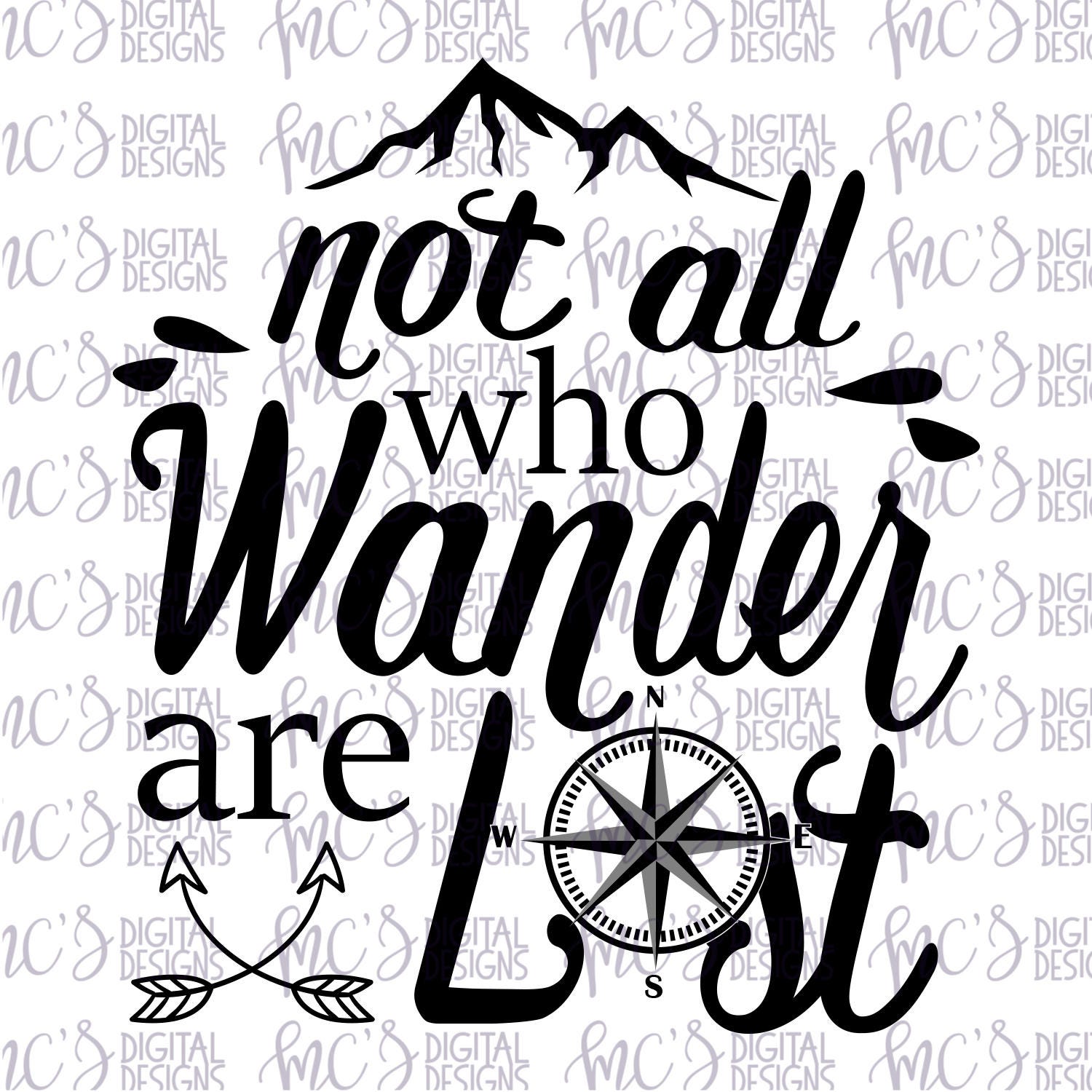 DIGITAL DOWNLOAD Not All Who Wander Are Lost SVG Adventure | Etsy