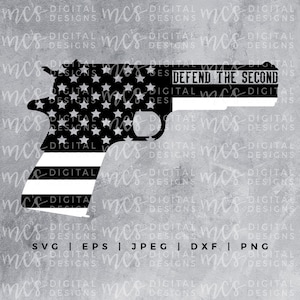 DIGITAL DOWNLOAD; Defend the Second, Second Amendment, Vector, Instant Download Cutting File