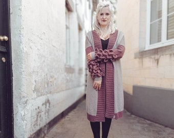 Bohemian Oversized Chunky Knit Long Cardigan, Spring Fashion, Two Colours Cardigan, One Size Clothes