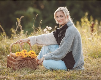 Handmade Chunky Knit Alpaca Sweater: Oversized Turtleneck Jumper