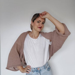 Knit women bolero sweater, Short mohair sweater vest for women, Wedding cover up